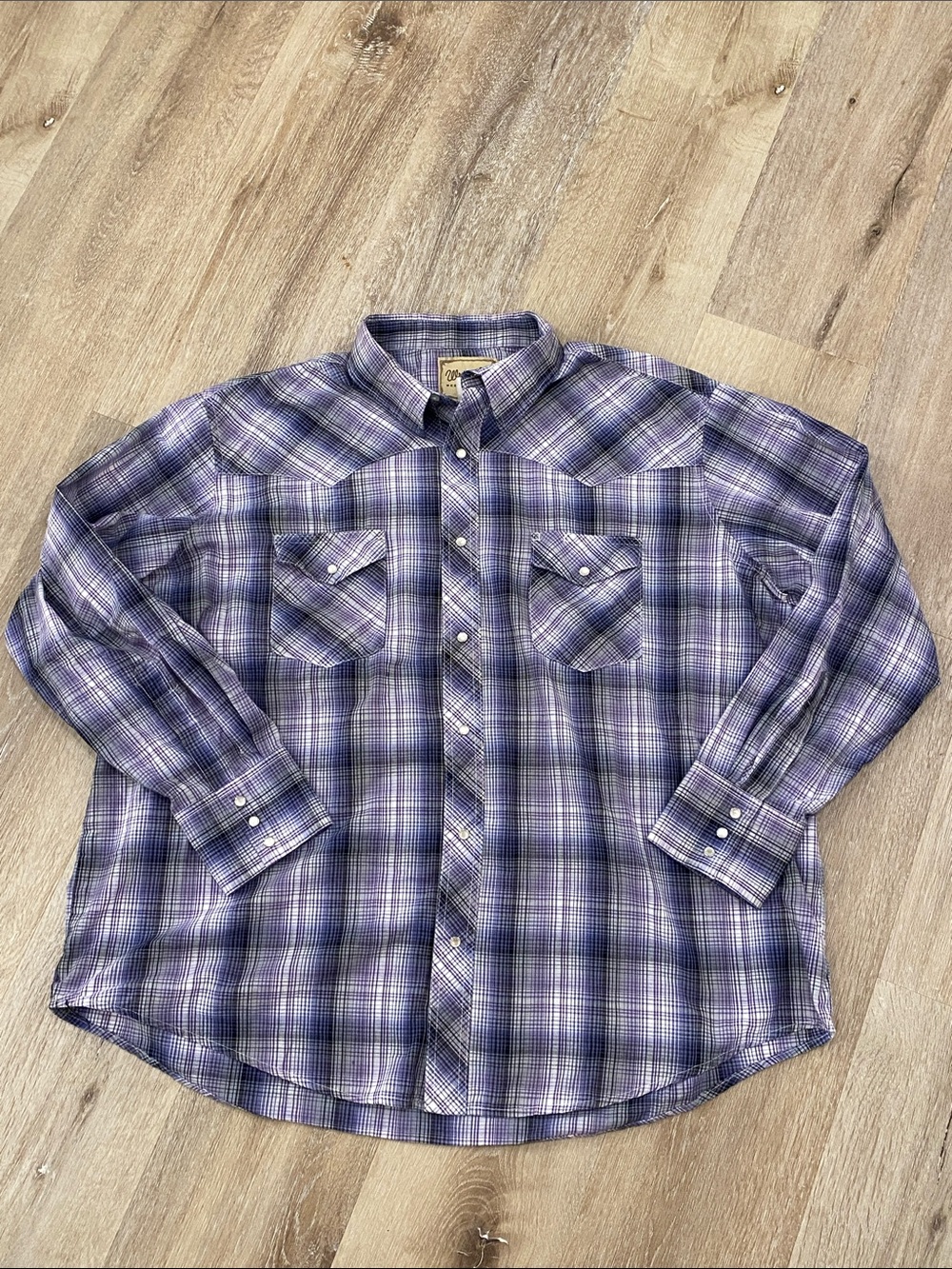 Wrangler Western Shirts Men's Long Sleeve Plaid Pearl Snap Shirt Rodeo Cowboy